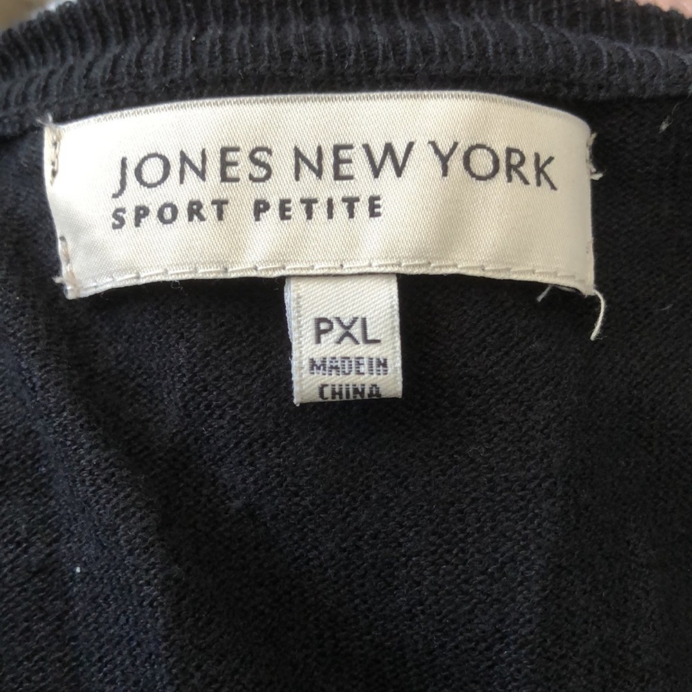 JONES NEW YORK LIGHTWEIGHT CARDIGAN SWEATER with cascading sequins NWOT sz XLP - Picture 6 of 6